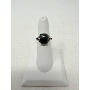 Shop LC Shungite/Multi Gemstone Platinum Over Sterling Silver Size 5 Ring 5638